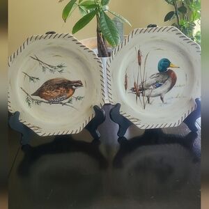 LENOX 2 piece RIVERWOOD MALLARD AND BOBWHITE QUAIL PLATES